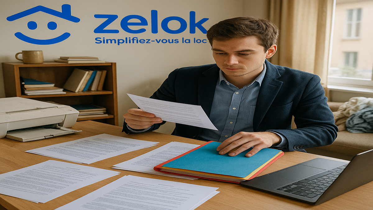 Illustration d’un dossier de location béton : pièces acceptées, documents interdits et astuces rassurantes