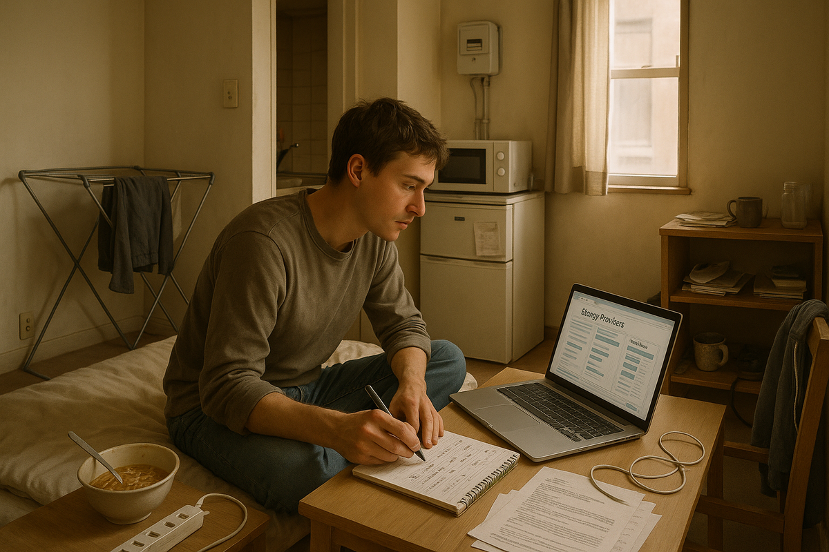 Image illustrant le choix de fournisseurs d’électricité et d’internet pour un budget étudiant serré